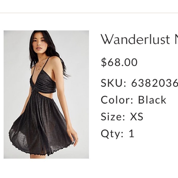 Free people cut out mini dress - Picture 1 of 2